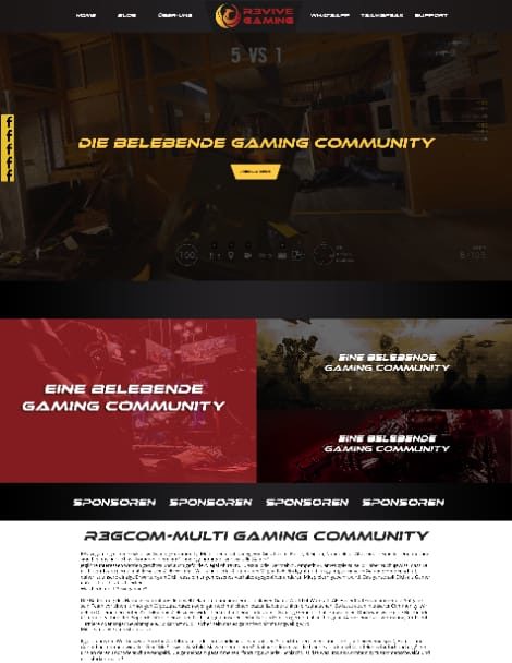 Gaming Homepage R3vive Gaming